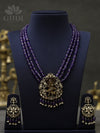 Kundan Victorian Beads Necklace - Amethyst